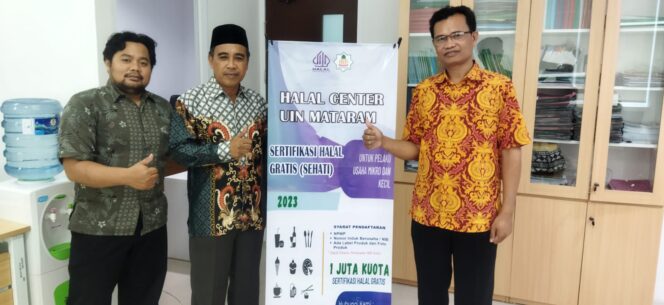 
					Sekretaris LP2 M bersama Sekretaris Lembaga Halal Center UIN Mataram