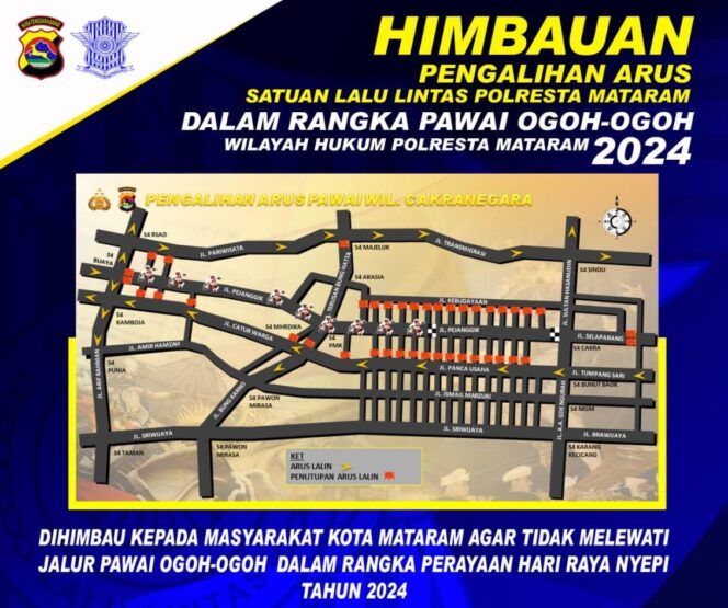 
					Inilah rute jalan yang ditutup dan rute jalan alternatif yang disiapkan saat Pawai Ogoh-ogoh. (foto : istimewa)