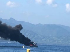 Speedboat Terbakar di Gili Trawangan