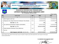 Laporan Perubahan Saldo Anggaran Lebih Per 31 Desember 2023 Dan 2022