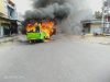 Satu Unit Angkot Terbakar di Pancor Lombok Timur, Satu Orang Penumpang Berhasil di Selamatka
