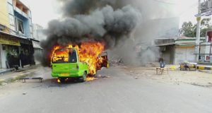 Satu Unit Angkot Terbakar di Pancor Lombok Timur, Satu Orang Penumpang Berhasil di Selamatka