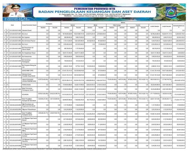 
					RINGKASAN APBD YANG DIKLASIFIKASIKAN MENURUT URUSAN PEMERINTAHAN DAERAH DAN ORGANISASI TAHUN ANGGARAN 2024