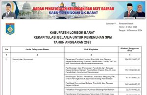 REKAPITULASI BELANJA UNTUK PEMENUHAN SPM TAHUN ANGGARAN 2025