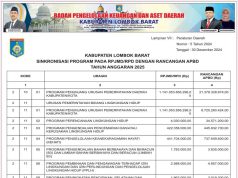 SINKRONISASI PROGRAM PADA RPJMD/RPD DENGAN RANCANGAN APBD TAHUN ANGGARAN 2025