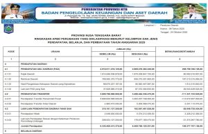 Ringkasan Apbd Perubahan Yang Diklasifikasi Menurut Kelompok Dan Jenis Pendapatan, Belanja, Dan Pembiayaan Tahun Anggaran 2025