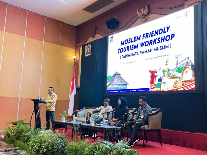 
					Dinas Pariwisata Provinsi Nusa Tenggara Barat menggelar Workshop Moslem Friendly Tourism di Ballroom Lombok Raya Hotel Mataram, Kamis 13 November 2025 (Foto : Istimewa) 