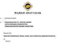 Majelis Adat Sasak Surati Menteri Mendiktisaintek, Minta Rektor Bambang Diganti dengan PLT