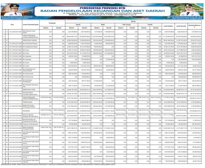 
					Ringkasan Apbd Yang Diklasifikasikan Menurut Urusan Pemerintahan Daerah Dan Organisasi Tahun Anggaran 2025