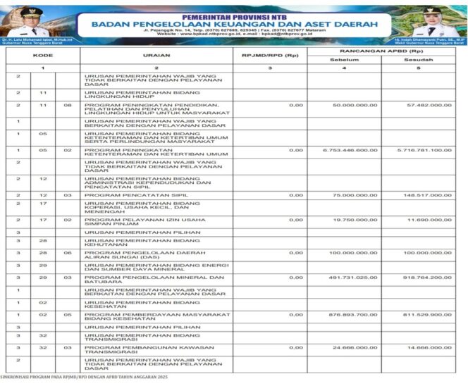 
					SINKRONISASI PROGRAM PADA RPJMD/RPD DENGAN APBD TAHUN ANGGARAN 2025
