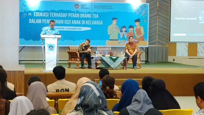 
					Sekretaris Deputi Bidang Promosi dan Kerjasama BGN, Kombes Pol Lalu Muhammad Iwan Mahardan memberikan arahan Evaluasi Terhadap Peran Orang Tua Dalam Pemenuhan Gizi Anak di Keluarga, Sabtu 20/12/2025. (Foto : Dok/Istimewa) 