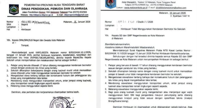 Satlantas Mataram Dorong Terbitnya Surat Edaran Larangan Bawa Motor ke Sekolah