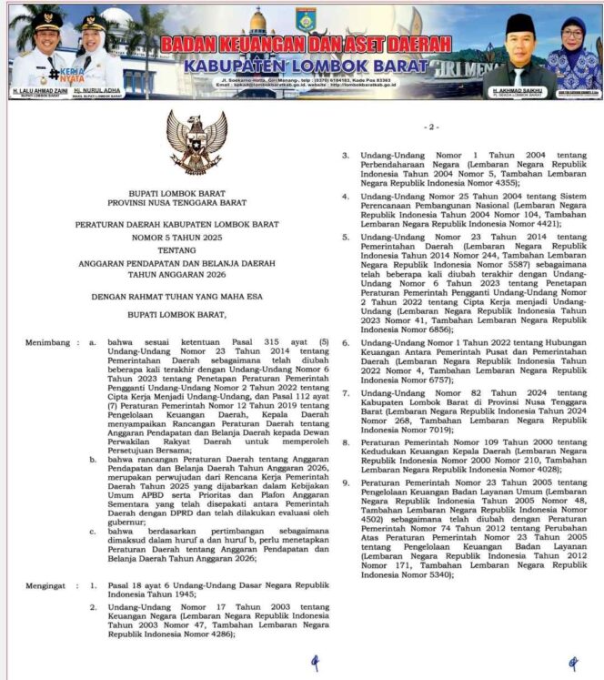 
					Laporan Keuangan BPKAD Lombok Barat