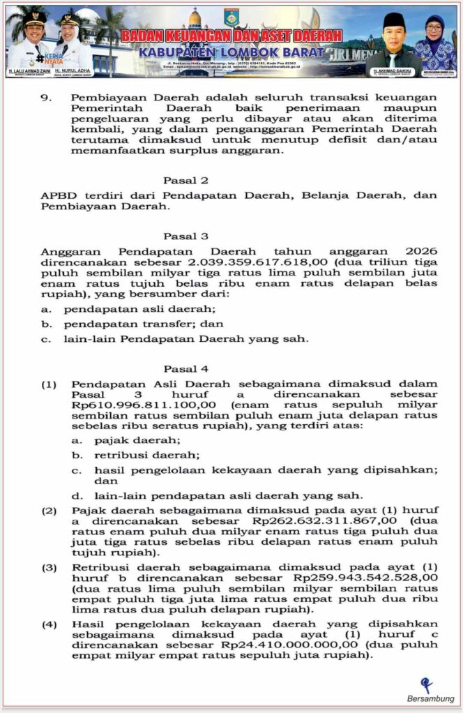 
					Laporan Keuangan BPKAD Lombok Barat
