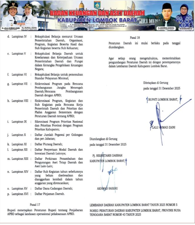 
					Laporan Keuangan BPKAD Lombok Barat