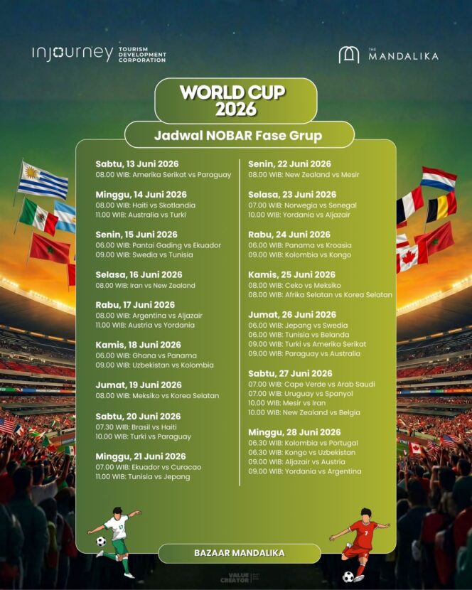 
					The Mandalika Gelar Nobar FIFA World Cup 2026 Gratis, Buka Peluang Ekonomi 137 UMKM Lokal