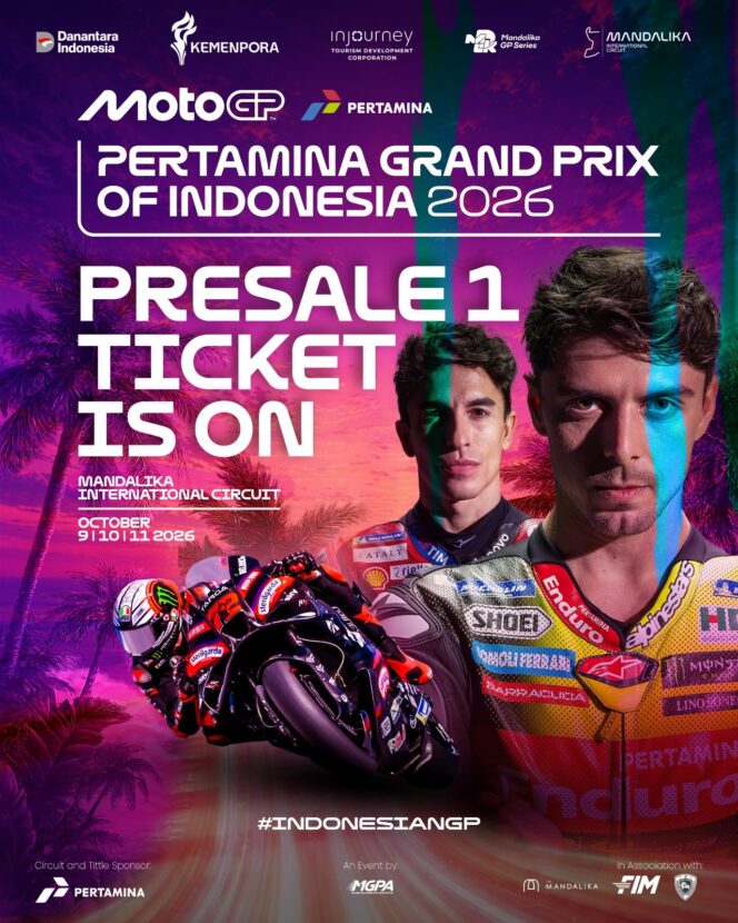 
					ITDC Buka Penjualan Presale 1 Tiket Pertamina Grand Prix of Indonesia 2026