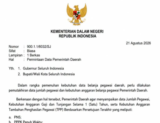 
					Kemendagri Minta Seluruh Pemda Mutakhirkan Data Belanja Pegawai, Keberadaan PPPK Paruh Waktu Disorot