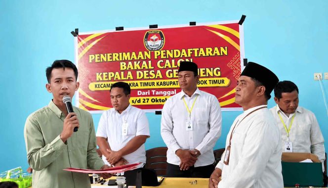 
					CALON KADES GERENENG – Muh Thahirul Hakim alias Bajang Young saat mendaftar sebagai calon Kepala Desa Gereneng, Jumat (23/10/2026).